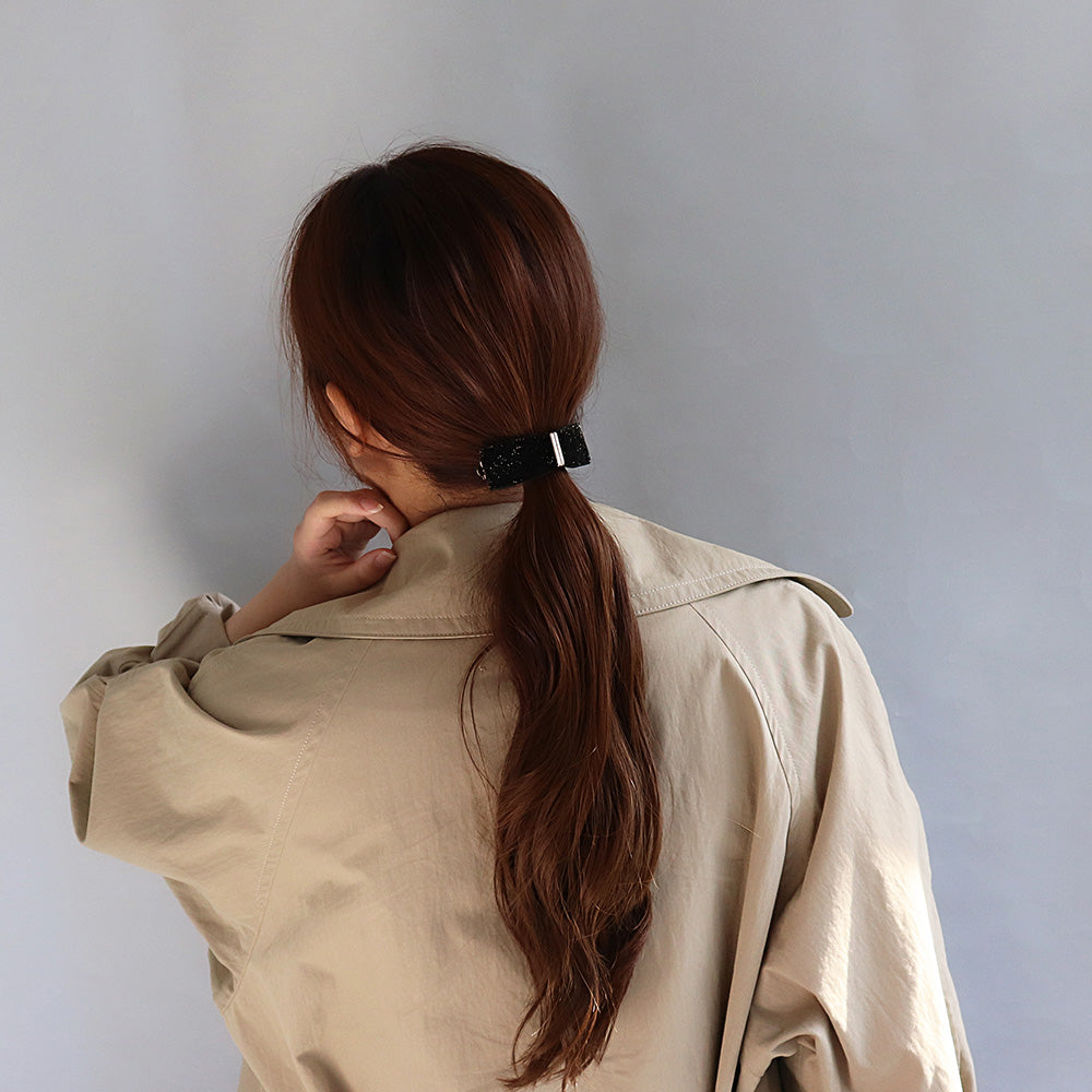 Rectangle Velvet Bow Hair Barrette