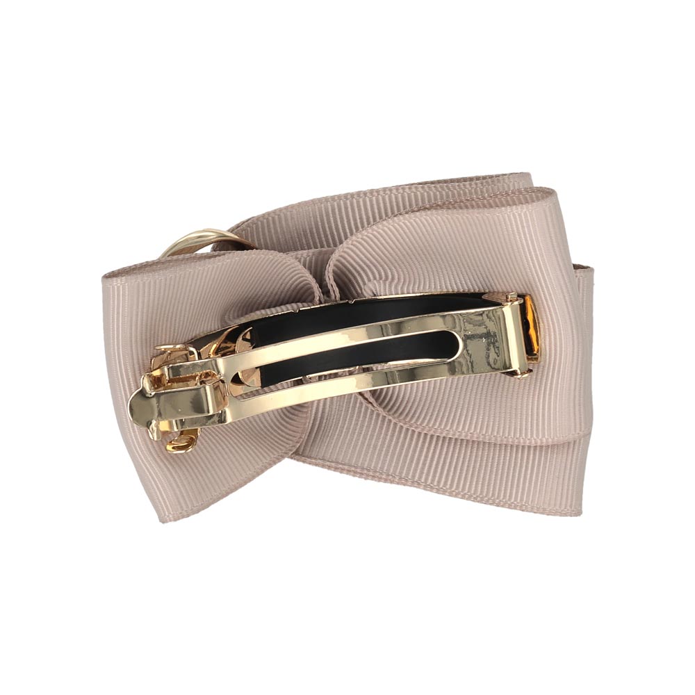 Asymmetric Grosgrain Bow Barrette
