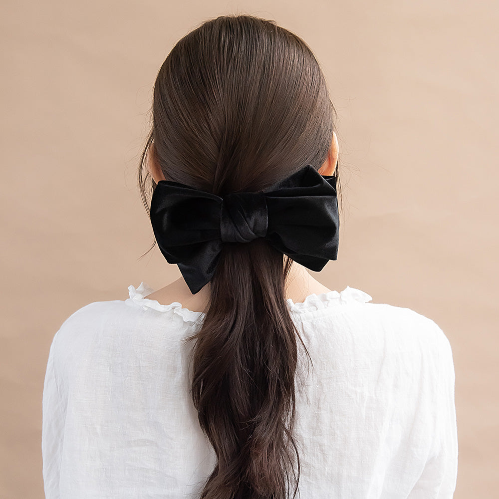 Oversized Velvet Bow Barrette