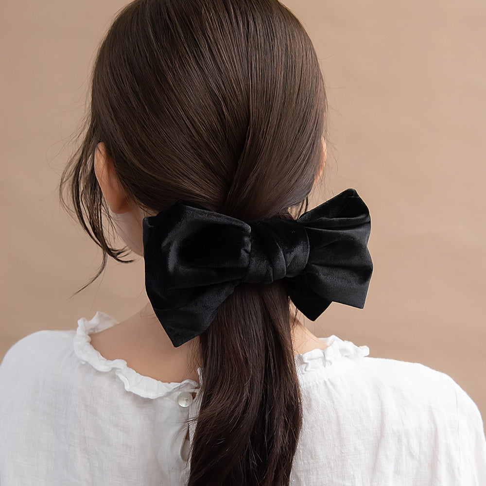 Oversized Velvet Bow Barrette