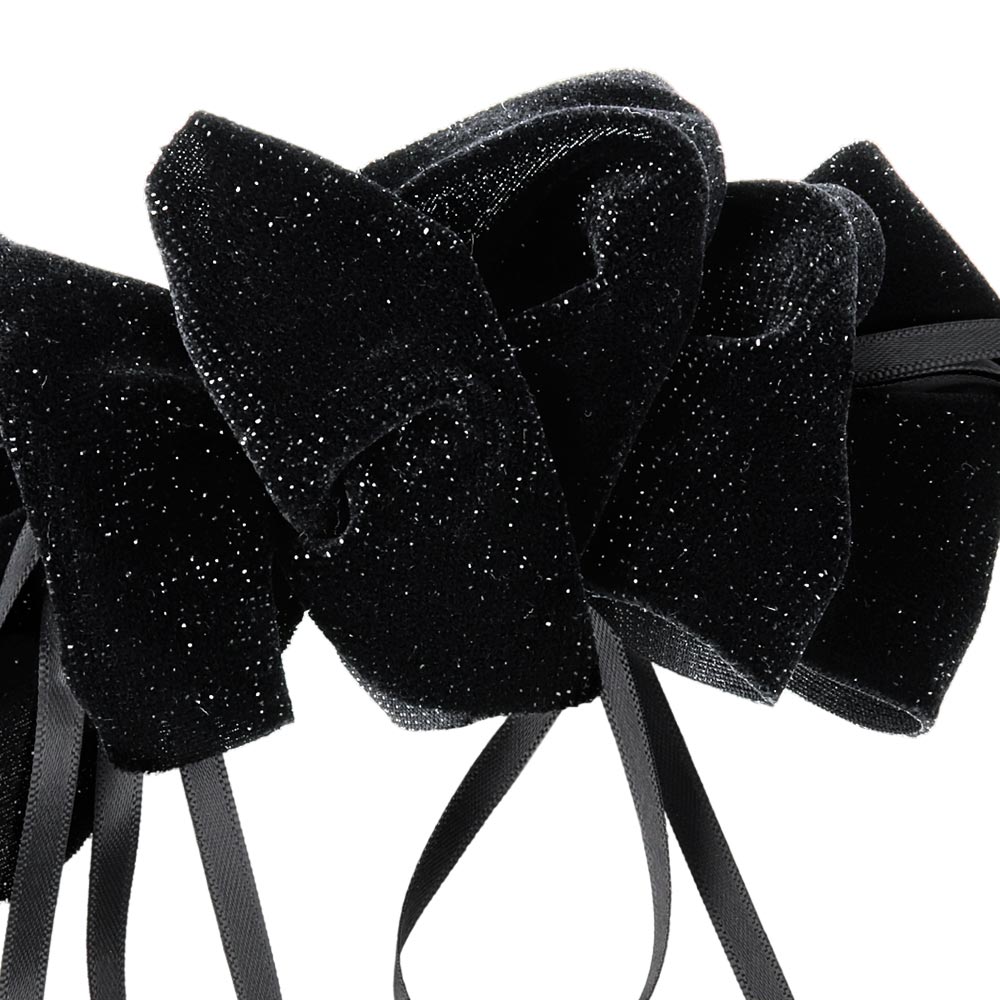 Skinny Bow Glittery Ruffle Barrette