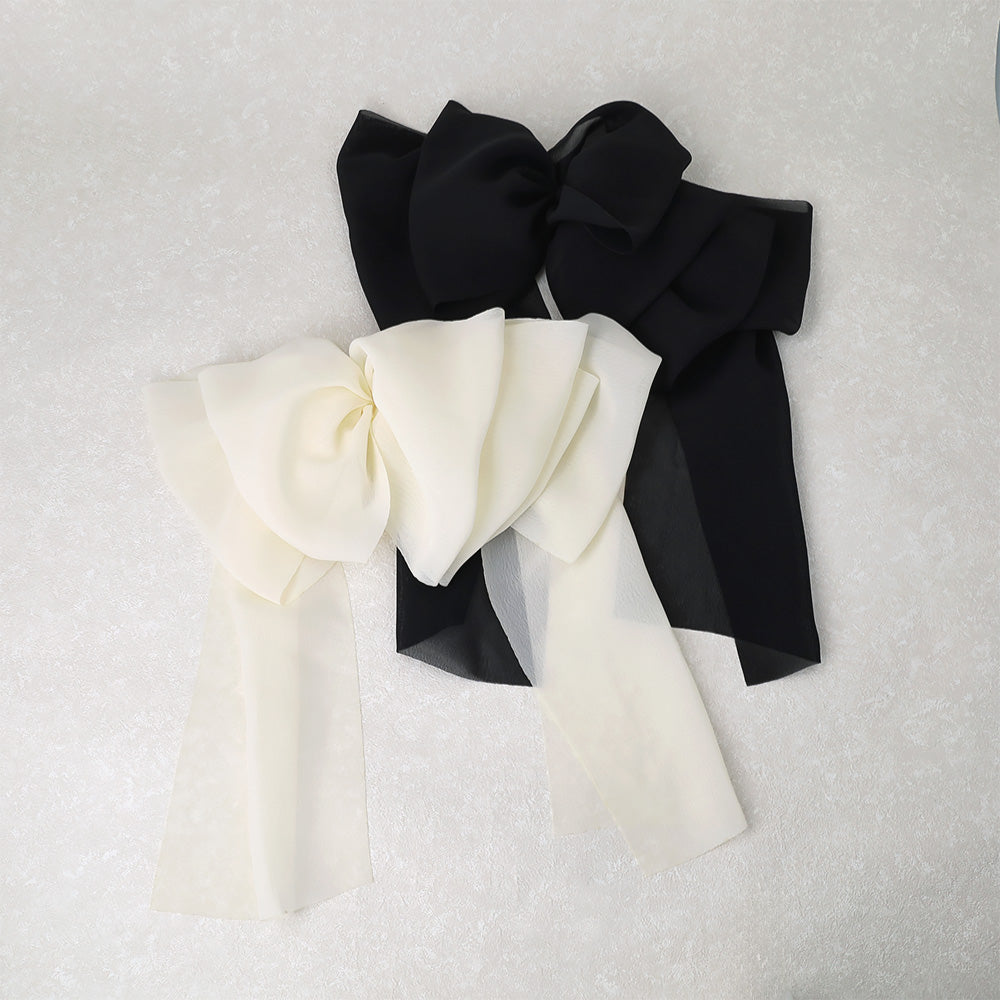 Oversized Ruffle Bow Barrette