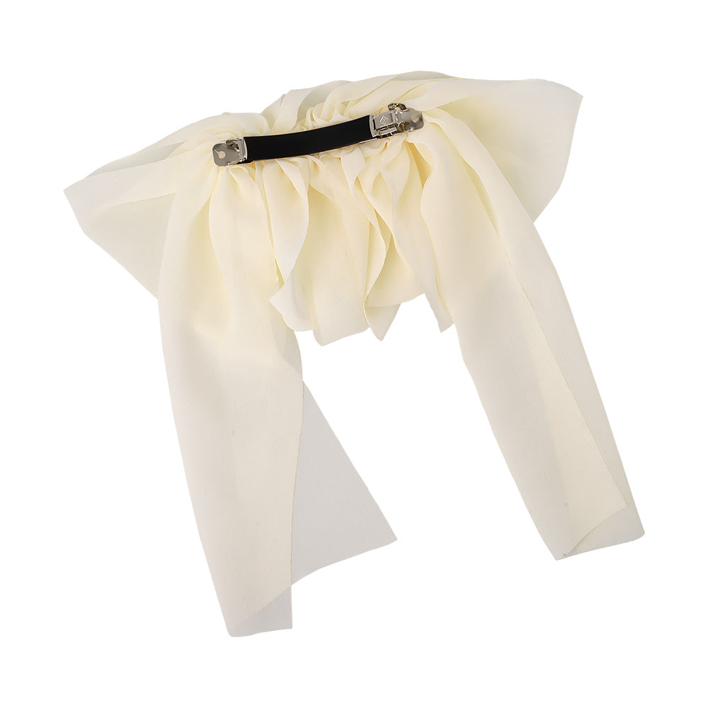 Oversized Ruffle Bow Barrette