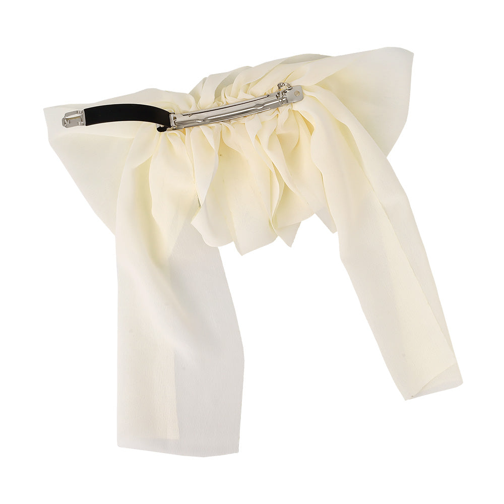 Oversized Ruffle Bow Barrette