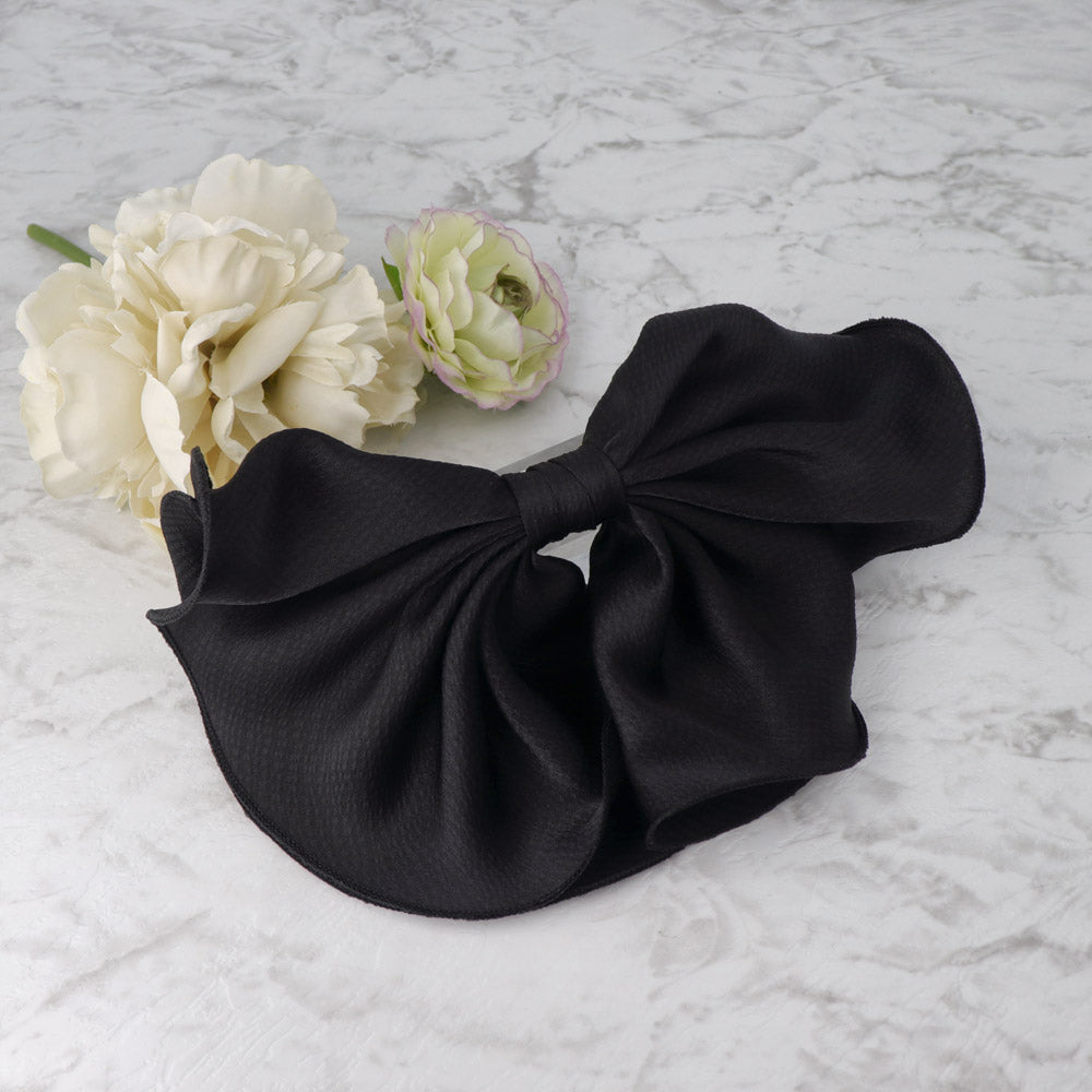 Drapey Black Bow Barrette