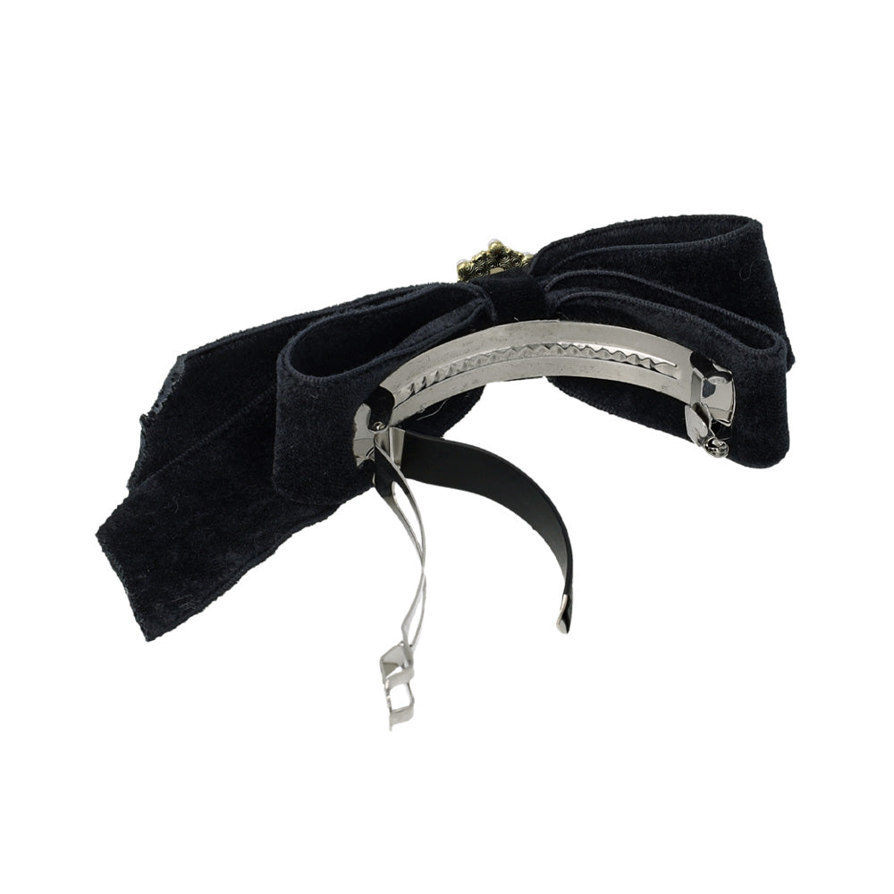 Asymmetrical Velvet Bow Barrette