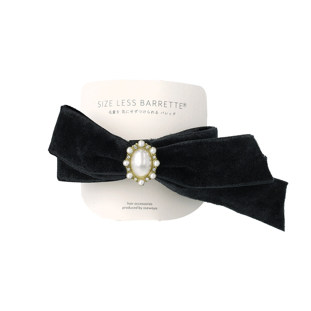 Asymmetrical Velvet Bow Barrette