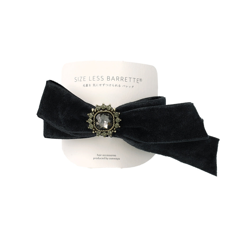 Asymmetrical Velvet Bow Barrette