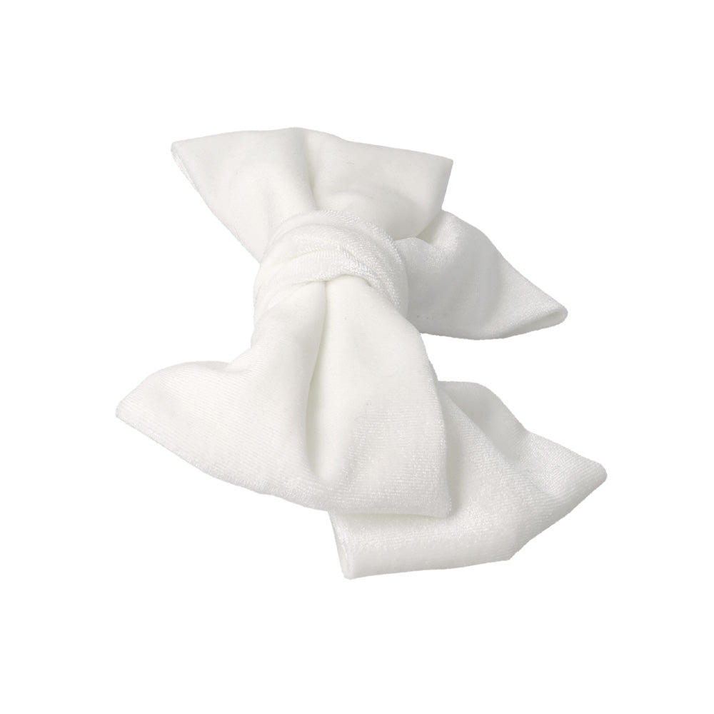 White Velvet Bow Hair Barrette