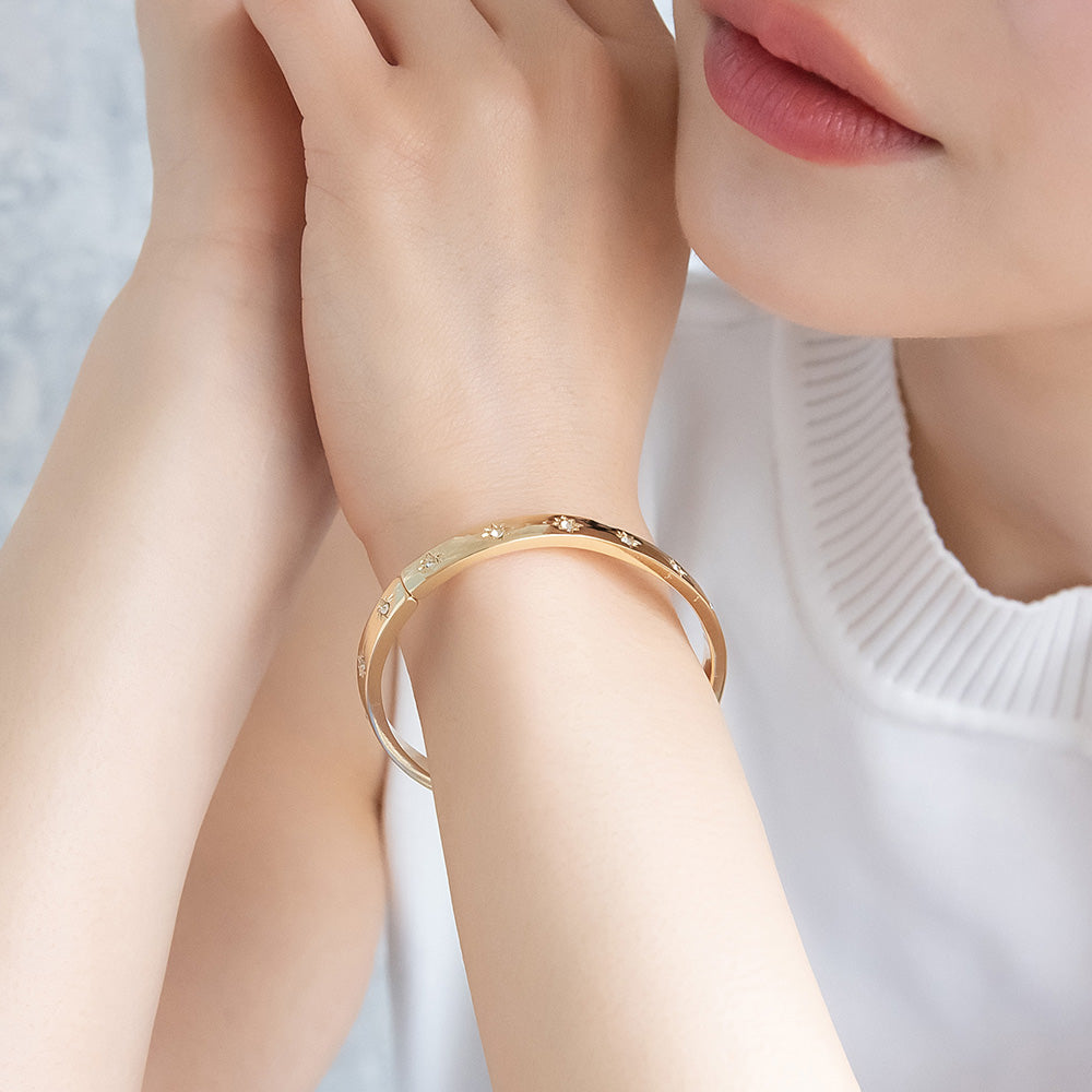 Star Studded Hinge Bangle
