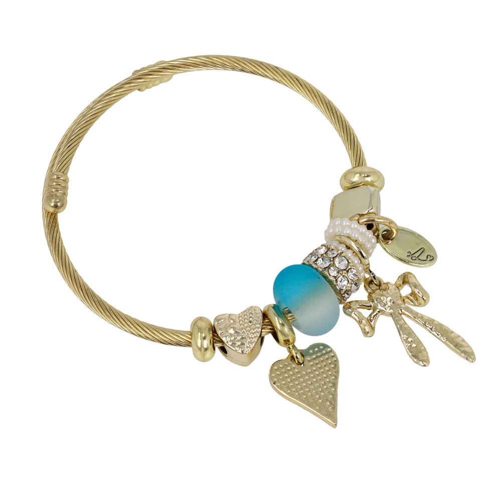 Multi Charm Wire Wrap Bracelet