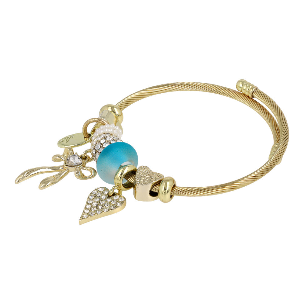 Multi Charm Wire Wrap Bracelet