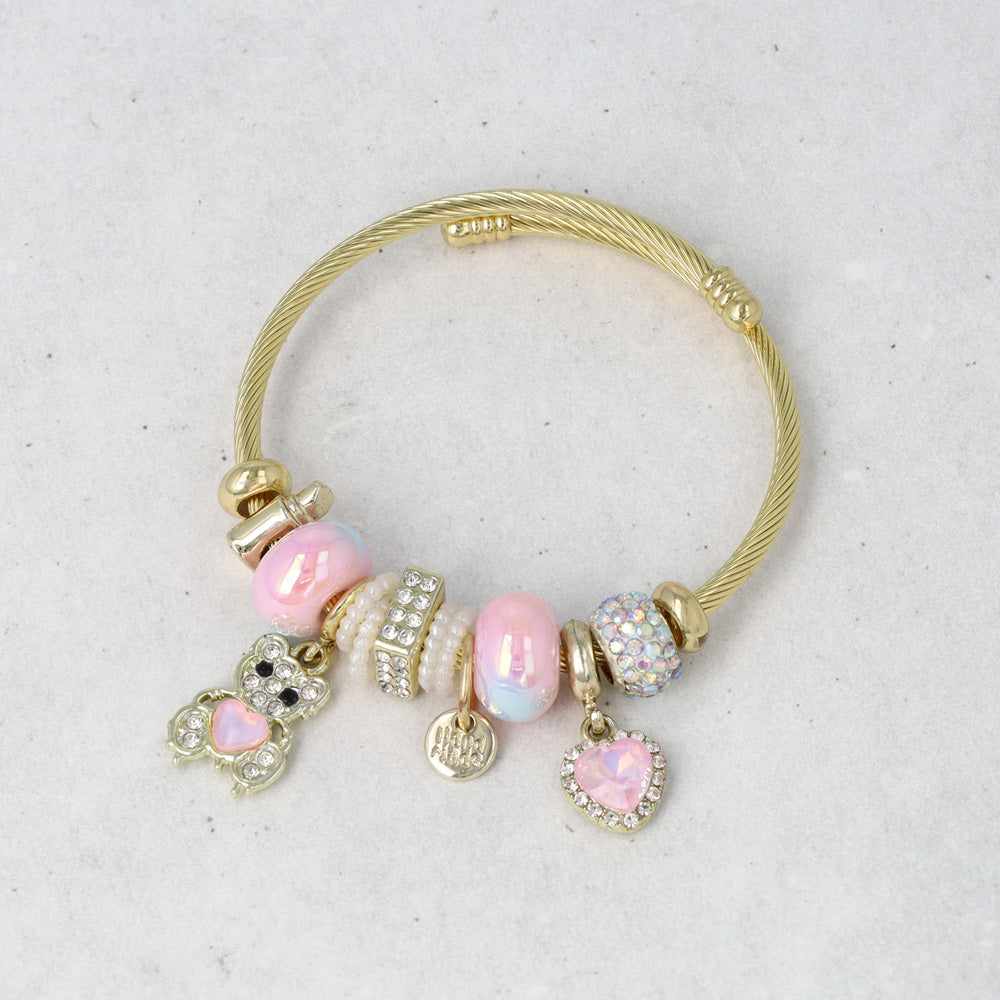 Multi Charm Wire Wrap Bracelet