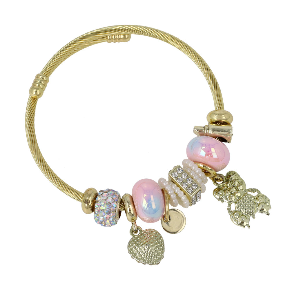Multi Charm Wire Wrap Bracelet