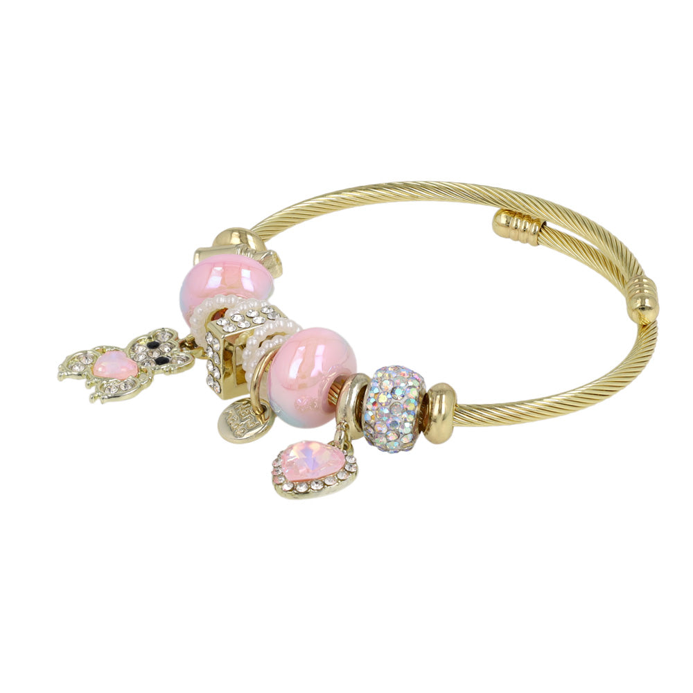 Multi Charm Wire Wrap Bracelet