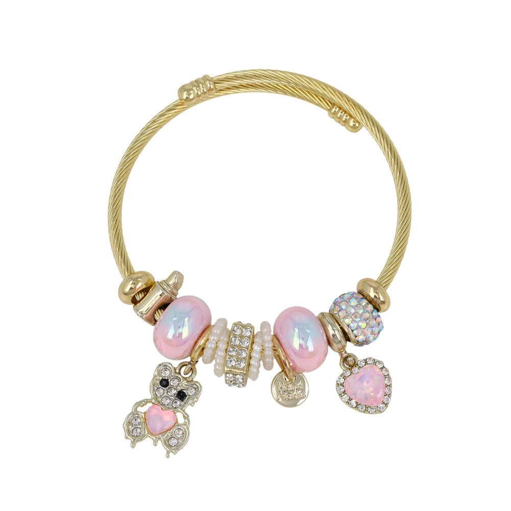 Multi Charm Wire Wrap Bracelet