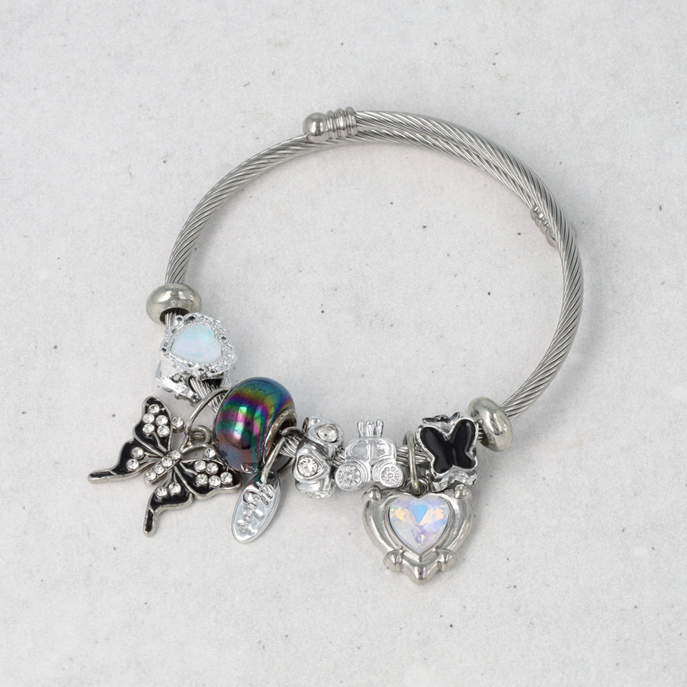Multi Charm Wire Wrap Bracelet