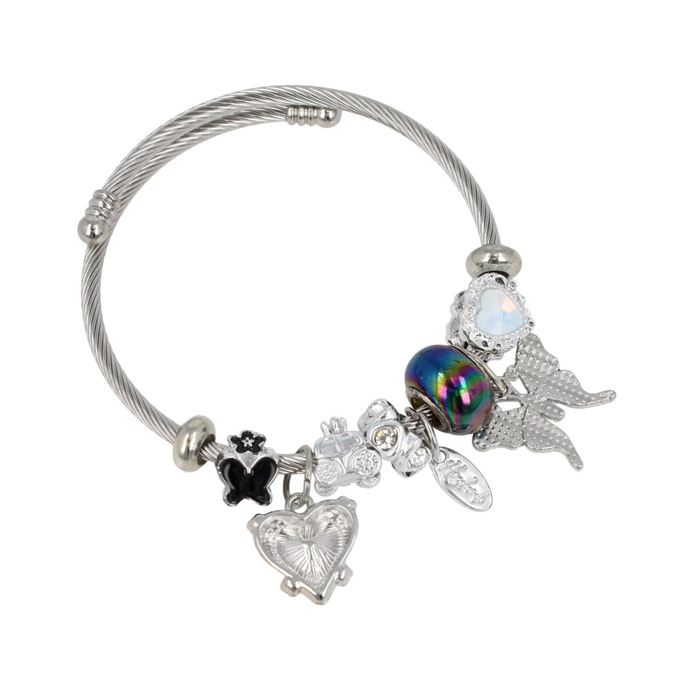 Multi Charm Wire Wrap Bracelet