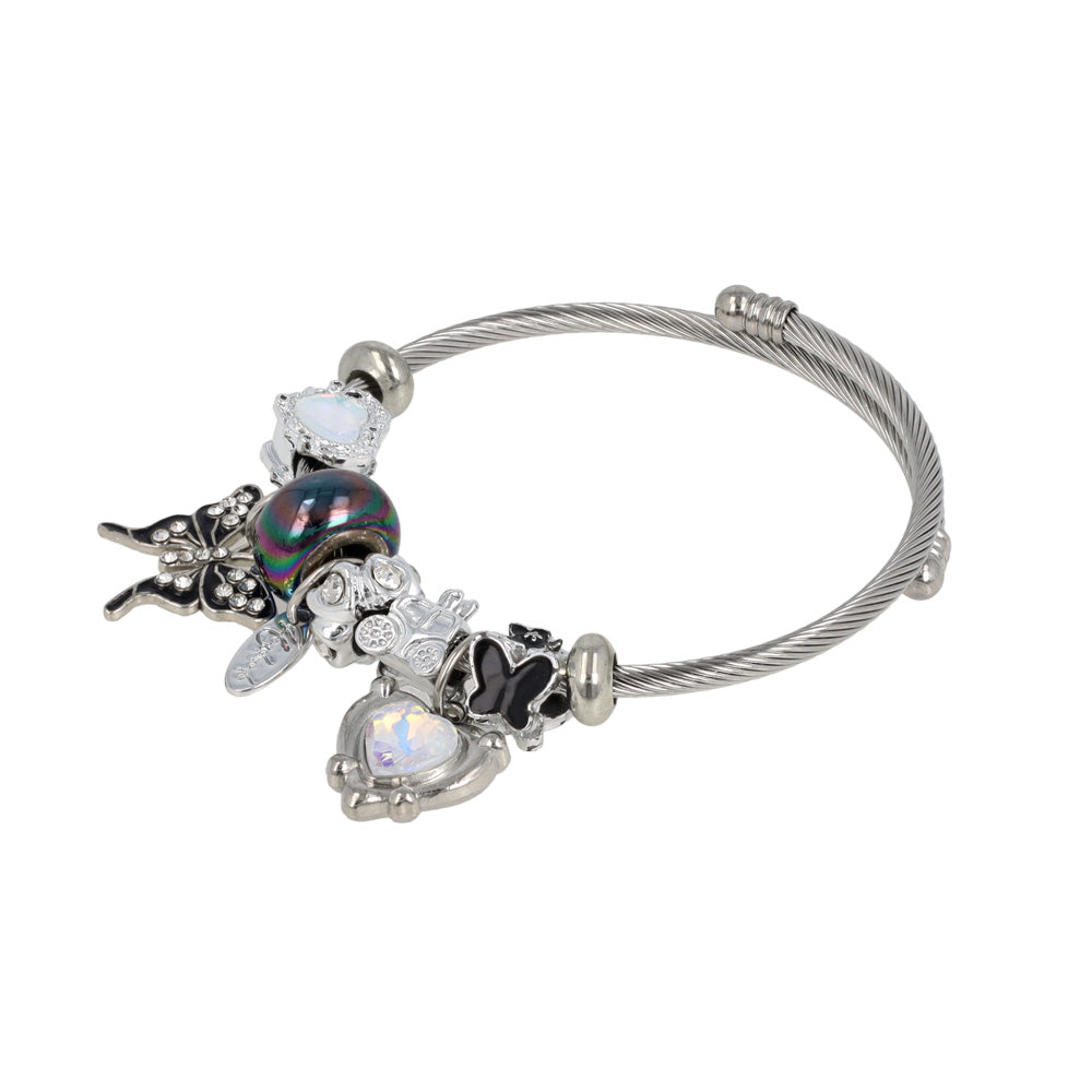 Multi Charm Wire Wrap Bracelet