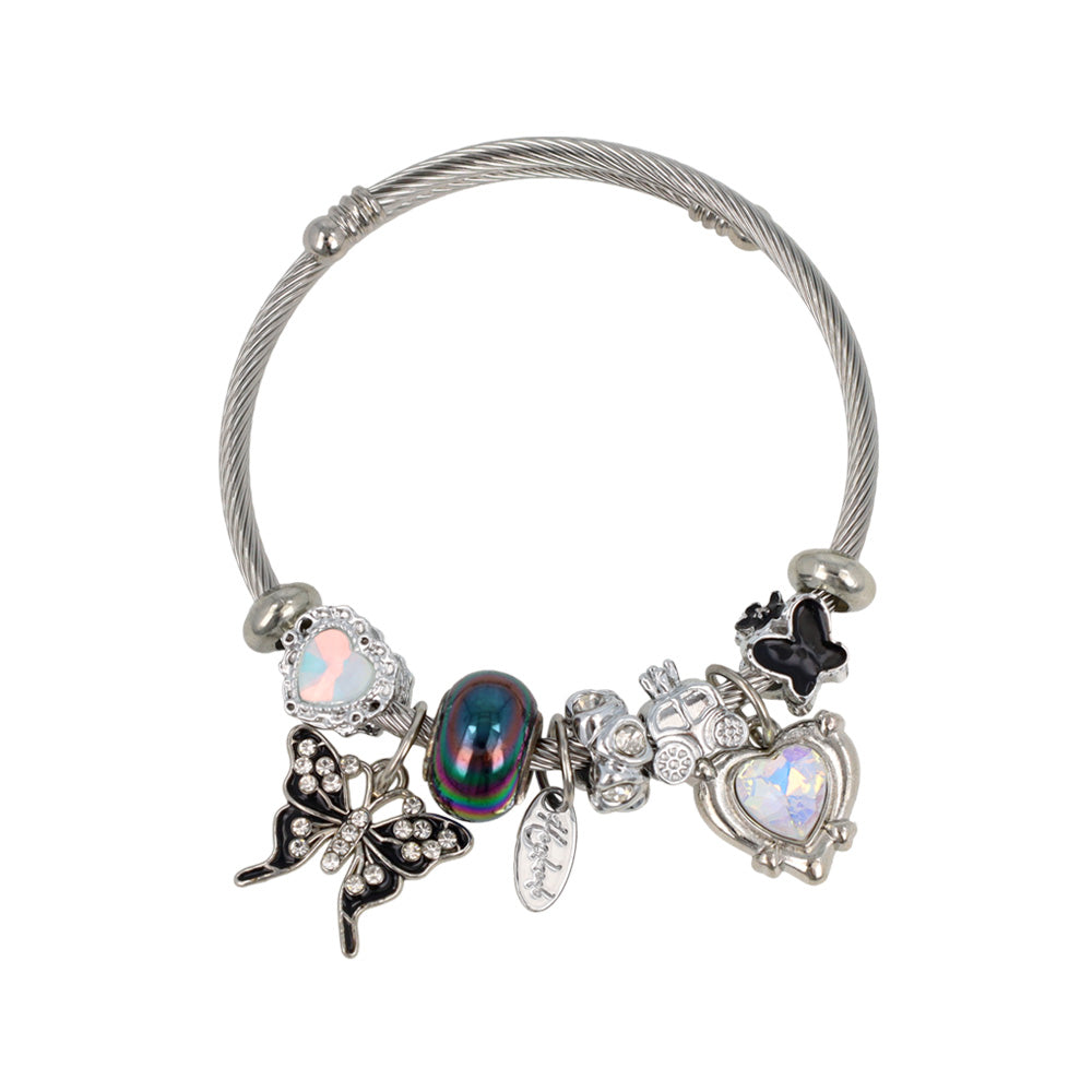 Multi Charm Wire Wrap Bracelet