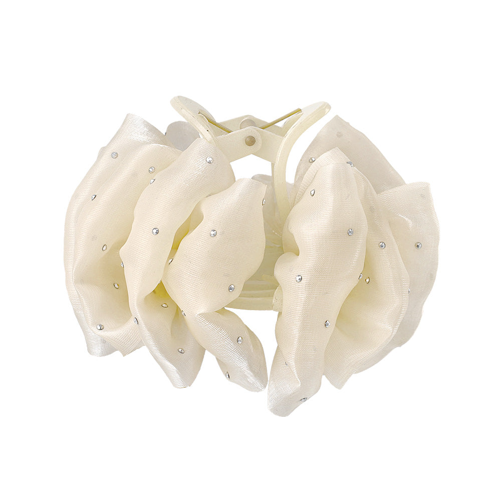 Sheer Ruffle Metallic Dot Hair Clip