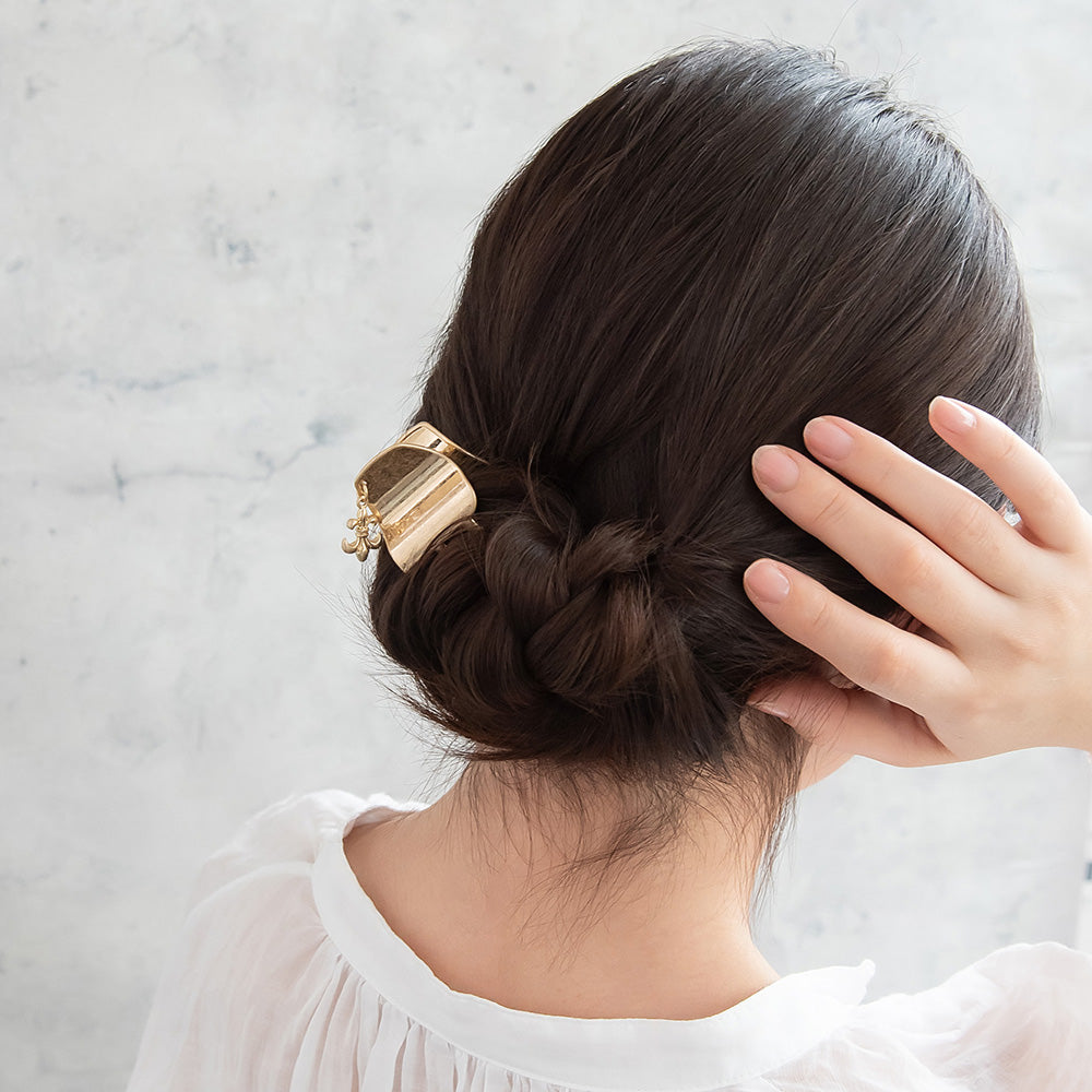Fleur de Lis Distressed Look Mini Hair Claw