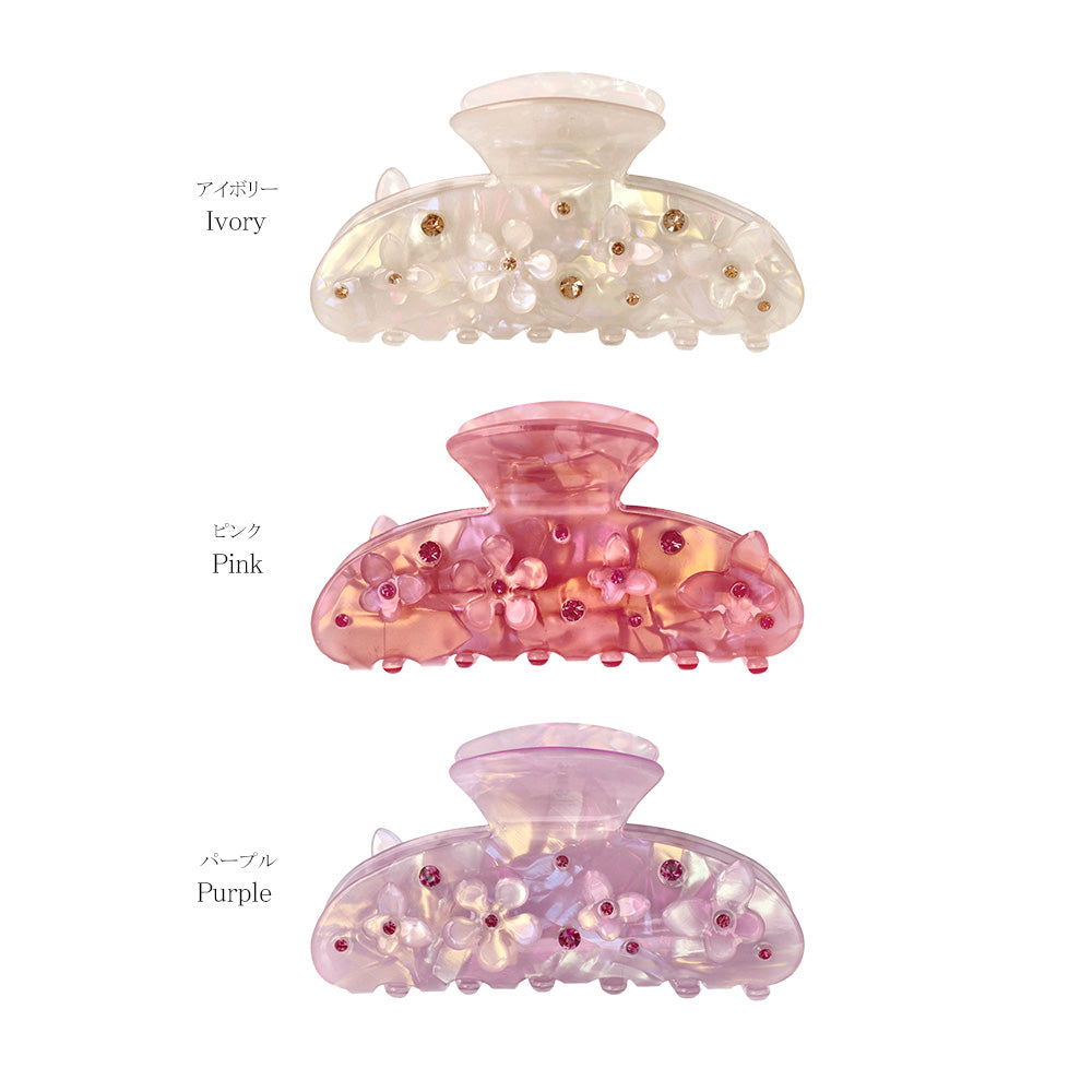 Iridescent Flower& Butterfly Hair Claw