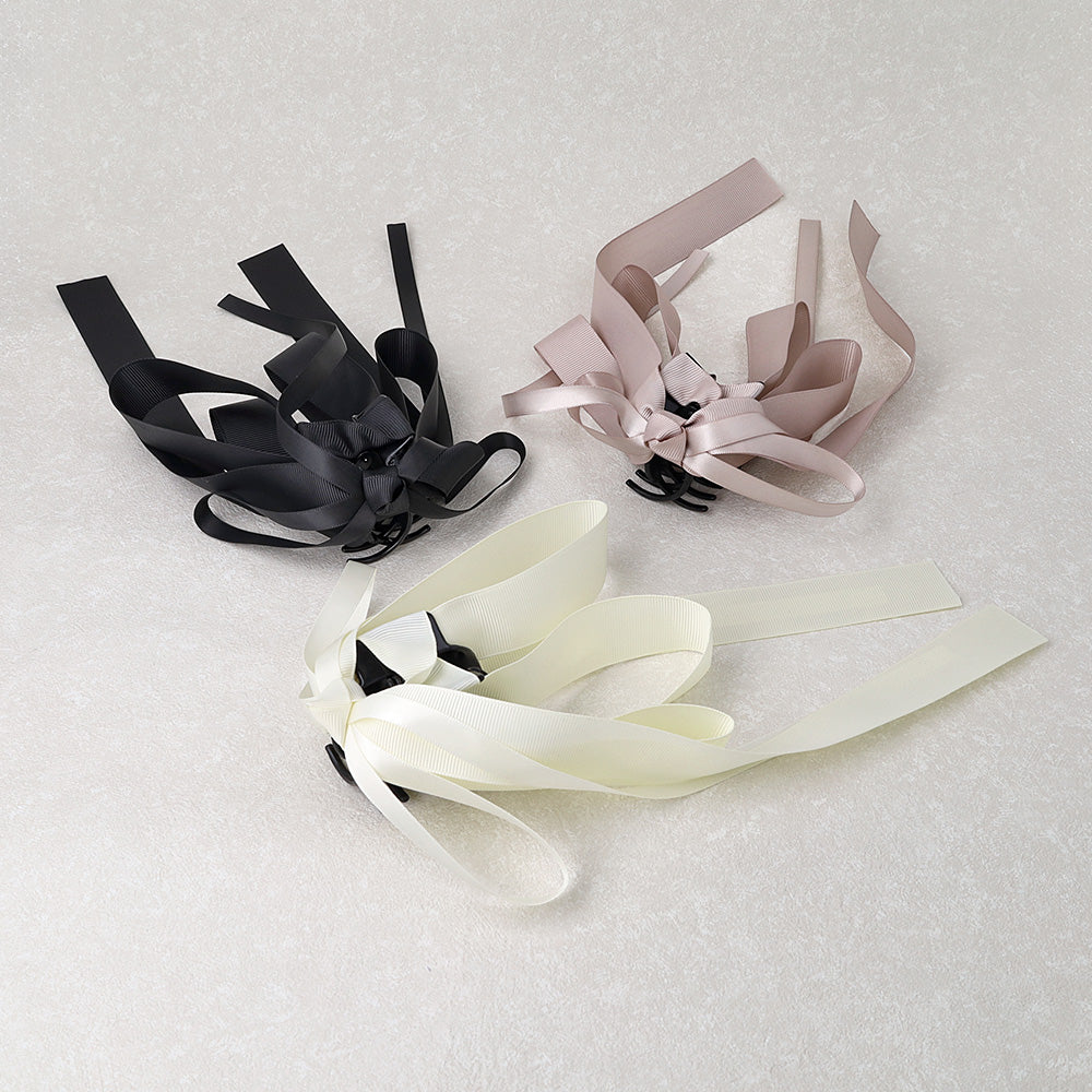 Layered Ribbon Bow Claw Clip