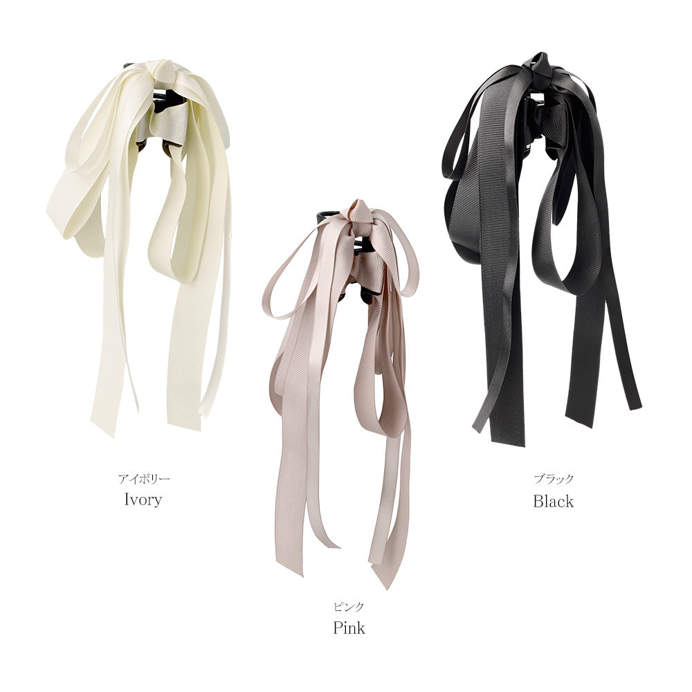 Layered Ribbon Bow Claw Clip