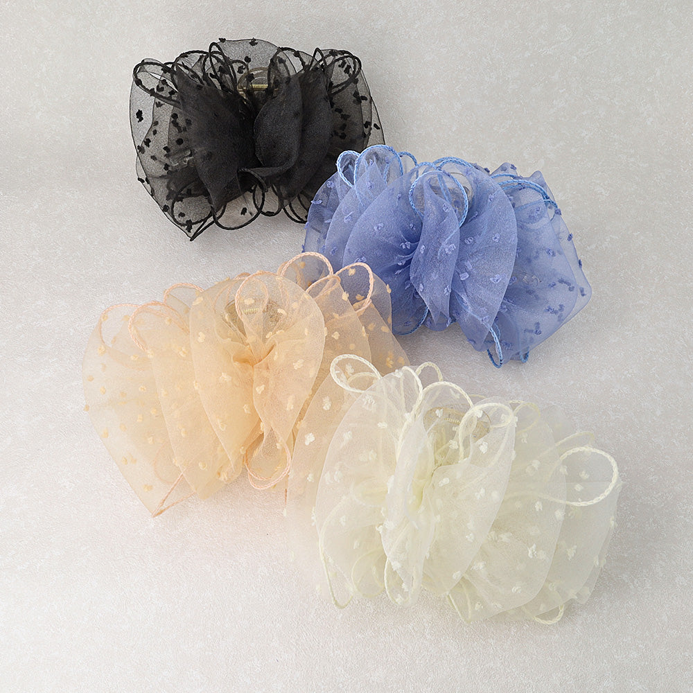 Large Sheer Ruffled Hair Claw