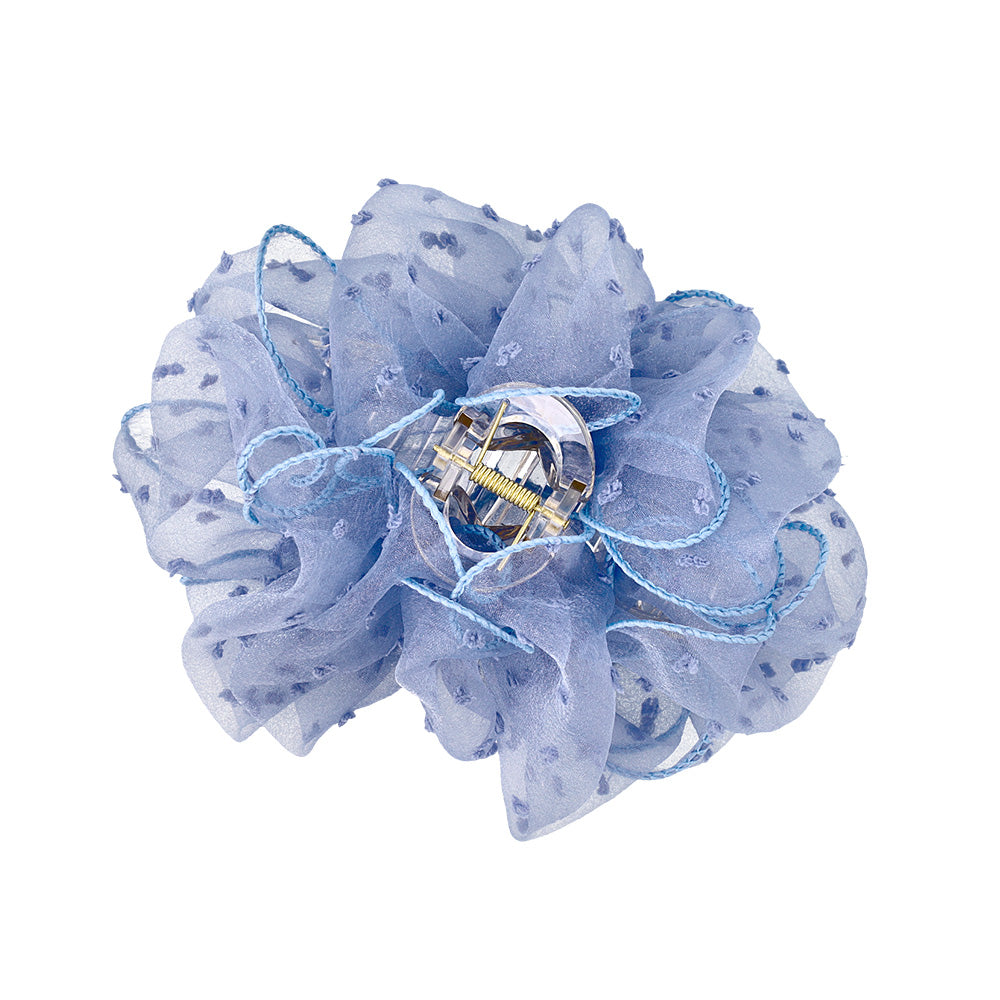 Large Sheer Ruffled Hair Claw