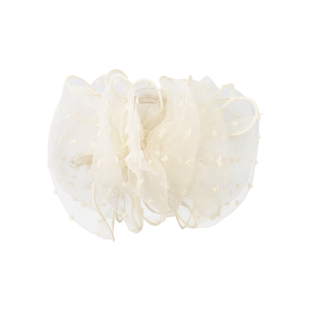 Large Sheer Ruffled Hair Claw