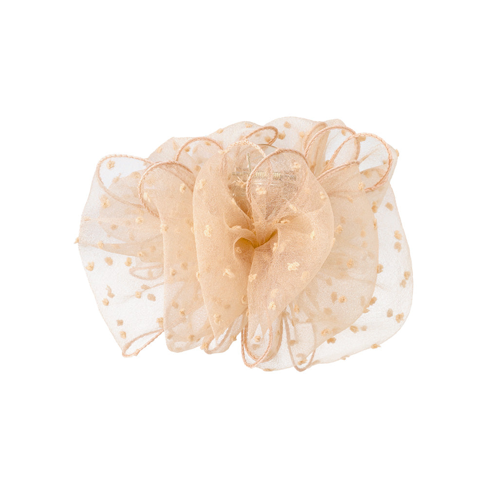 Large Sheer Ruffled Hair Claw