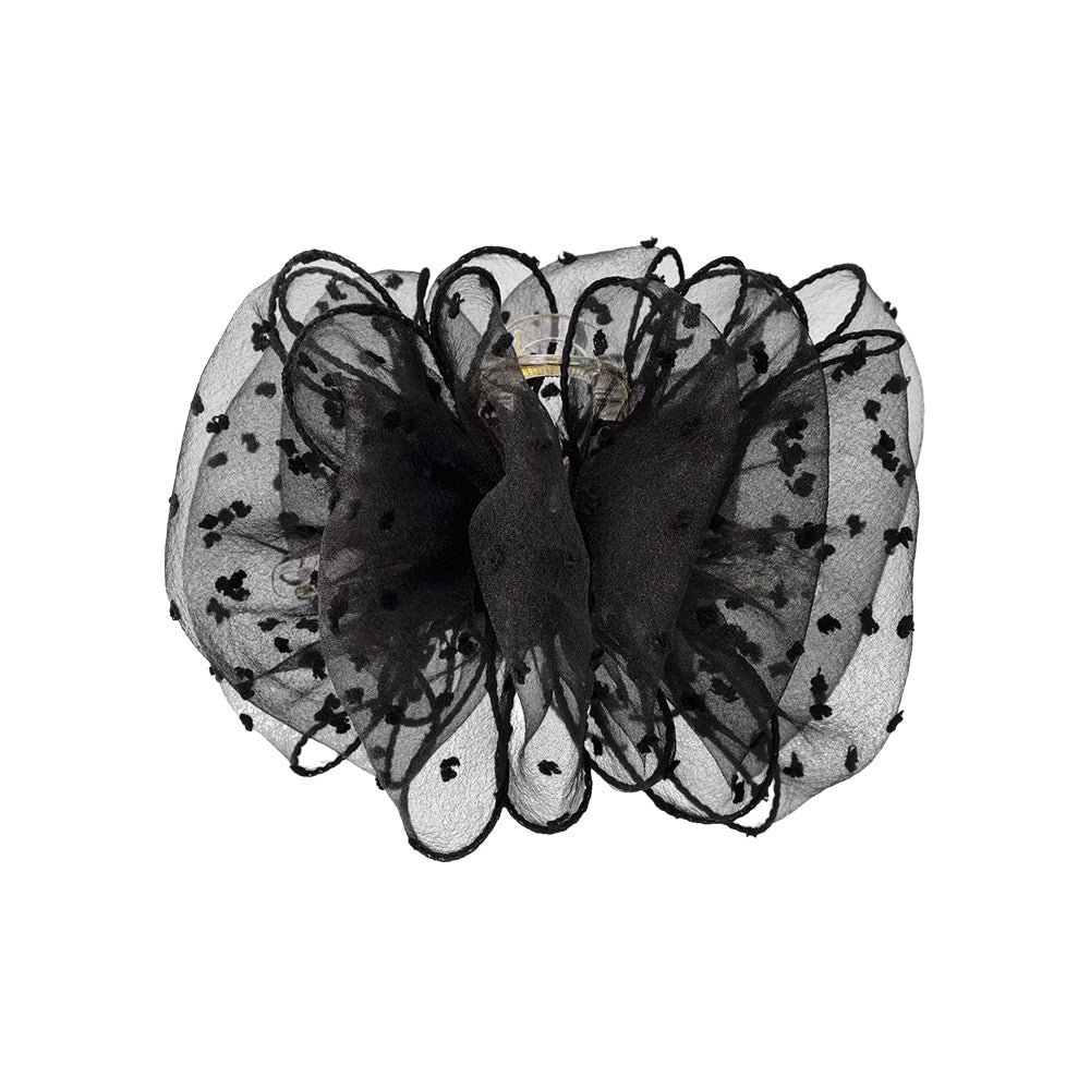 Large Sheer Ruffled Hair Claw
