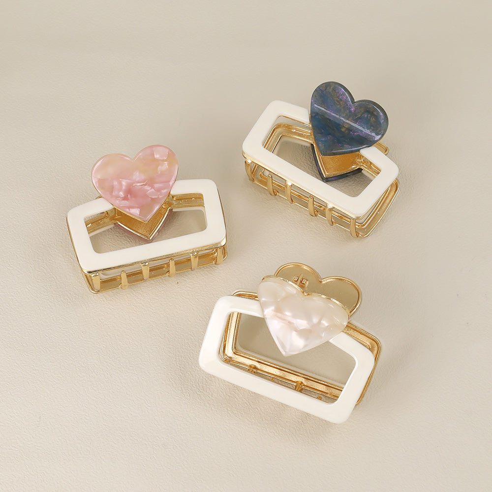 Rectangular Heart Hair Claw