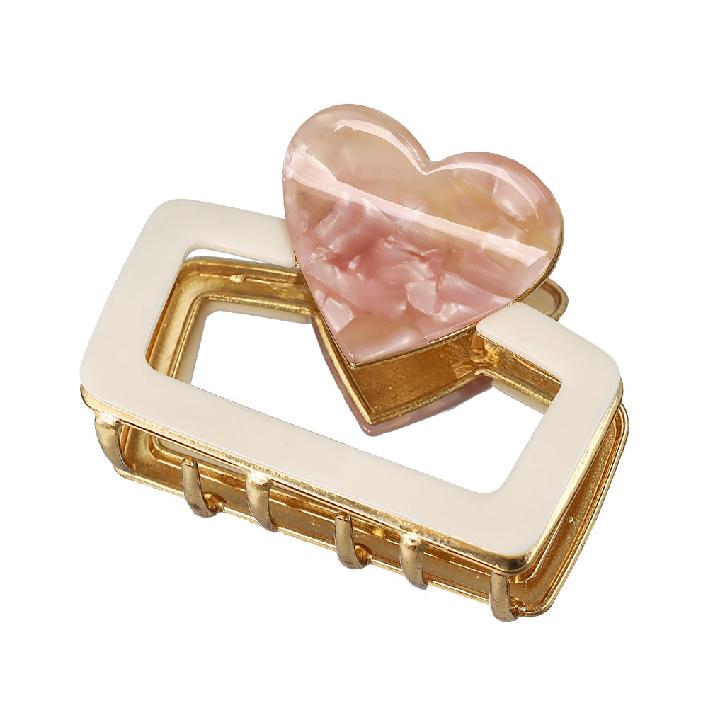 Rectangular Heart Hair Claw