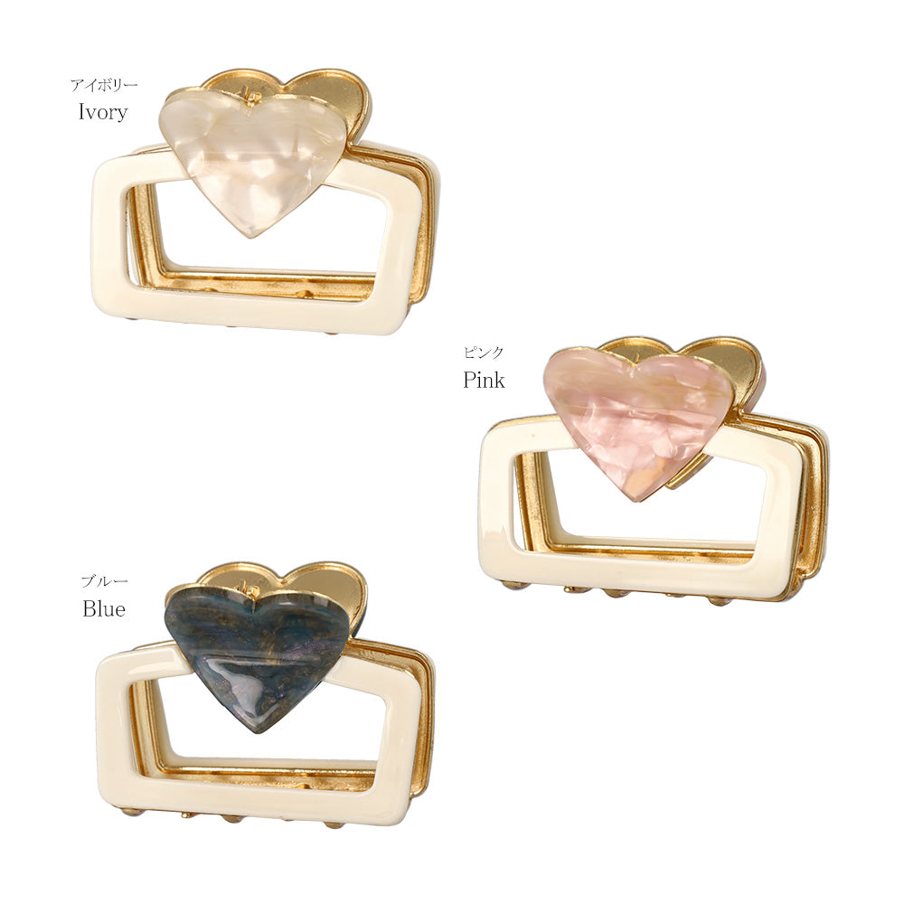 Rectangular Heart Hair Claw
