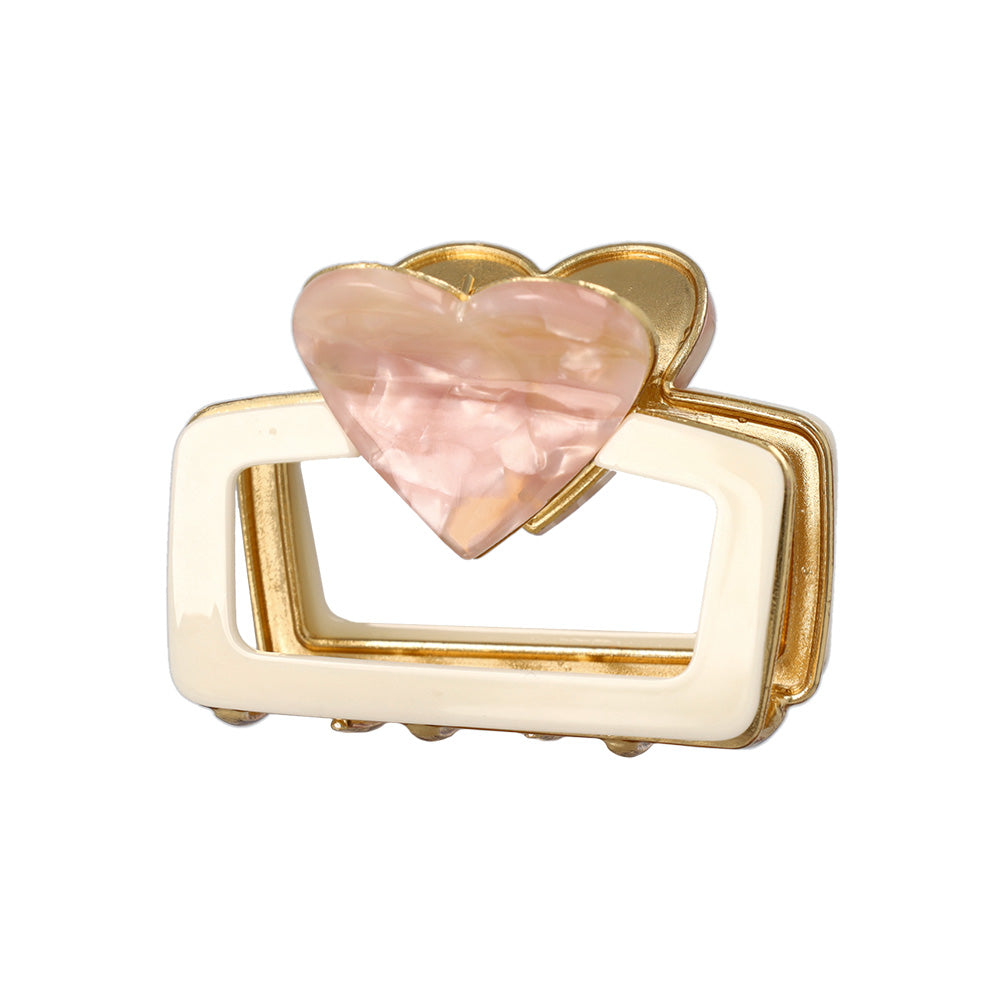 Rectangular Heart Hair Claw