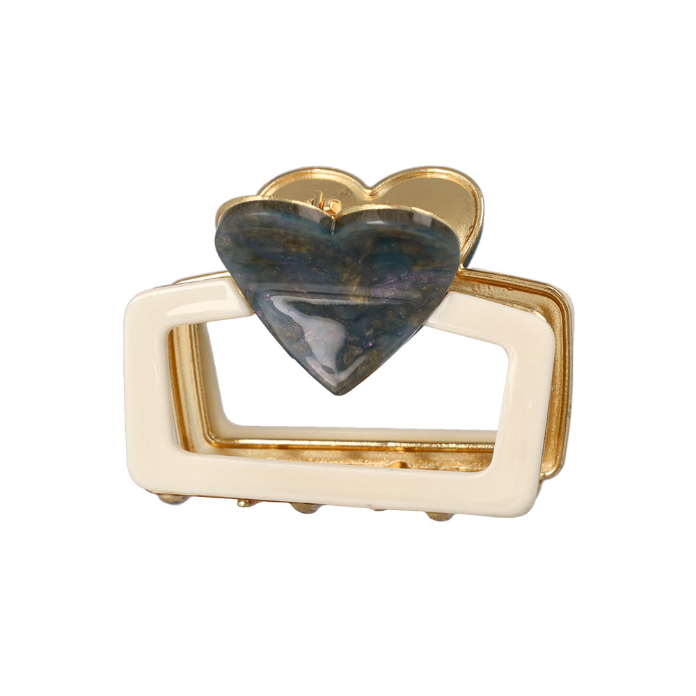 Rectangular Heart Hair Claw
