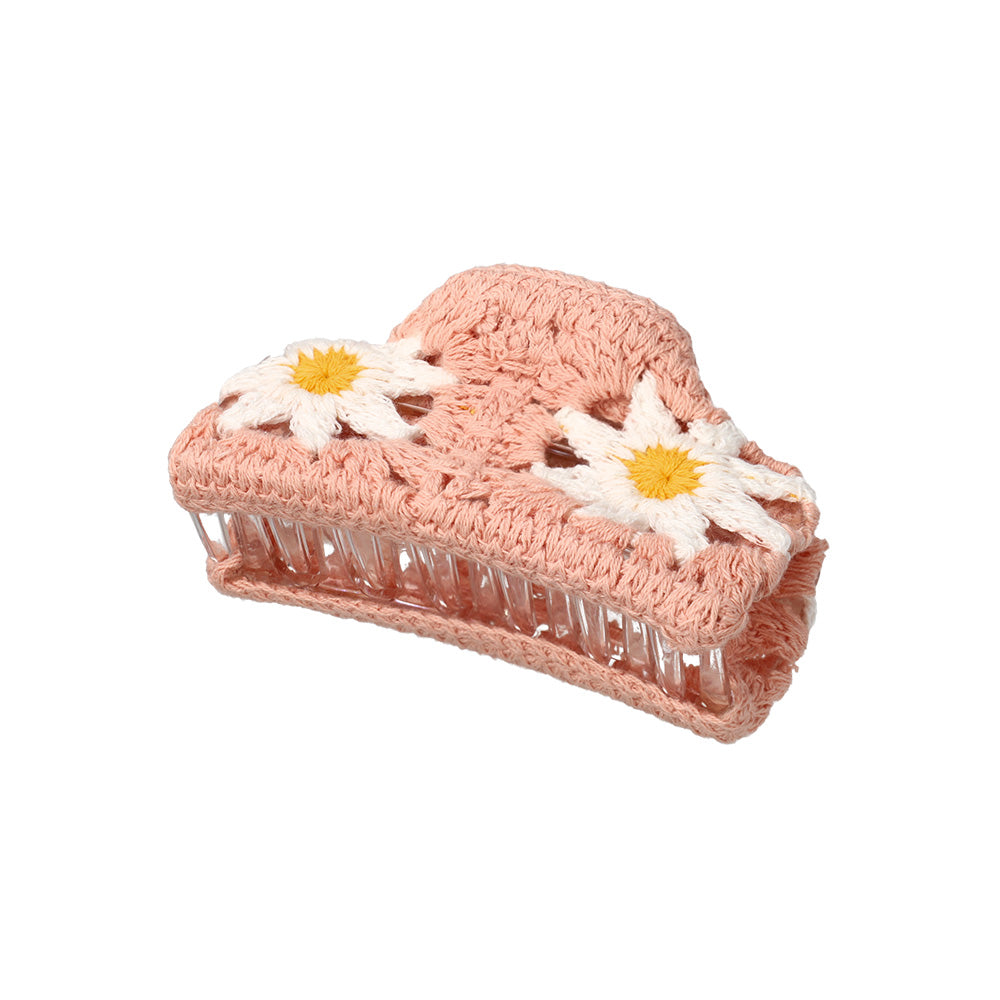 Floral Knit Hair Claw