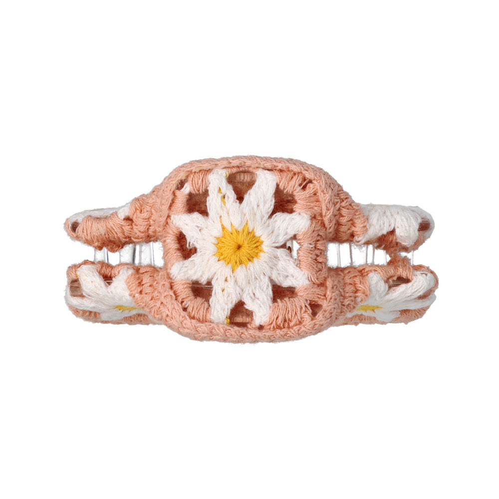 Floral Knit Hair Claw