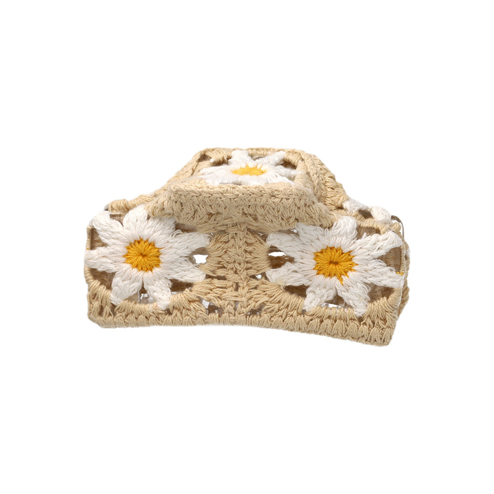 Floral Knit Hair Claw