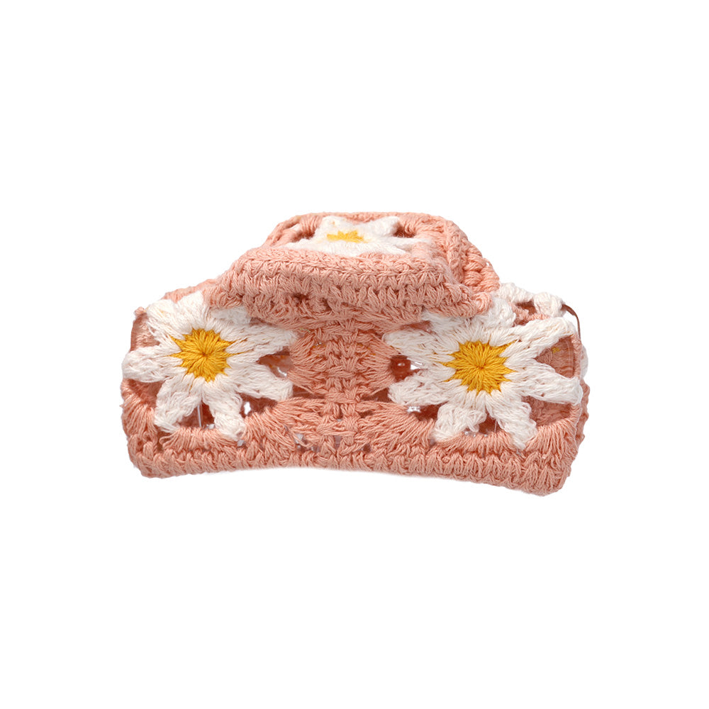 Floral Knit Hair Claw
