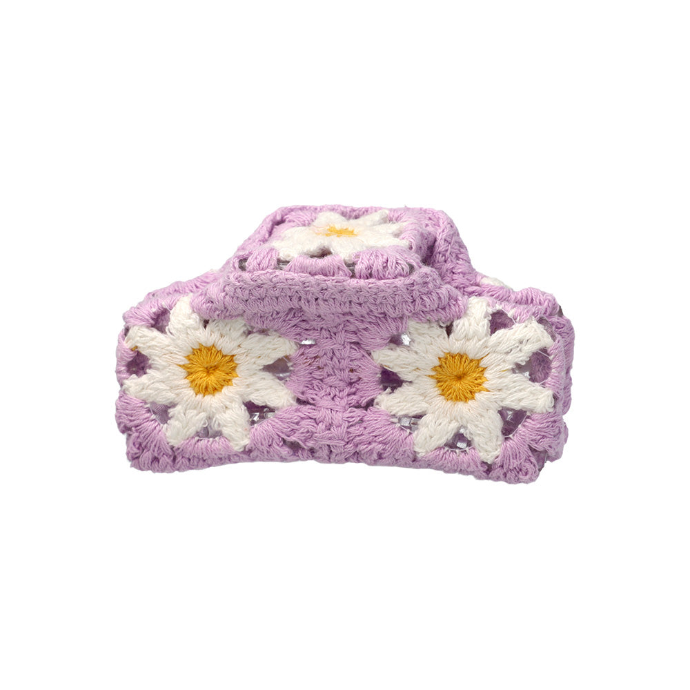 Floral Knit Hair Claw