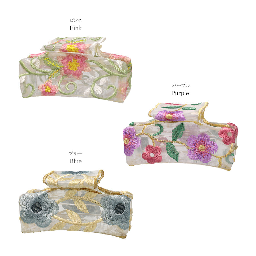 Floral Sheer Hair Claw