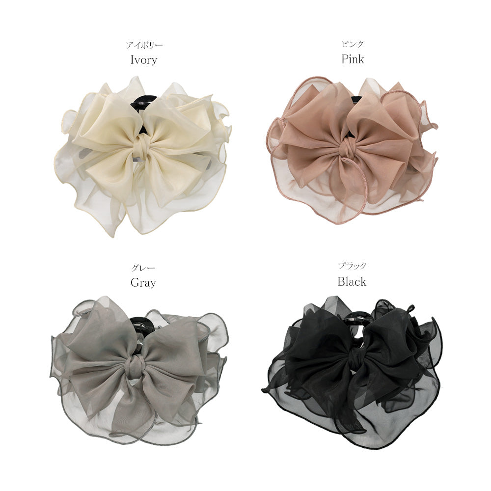 Ruffle Bow Hair Claw