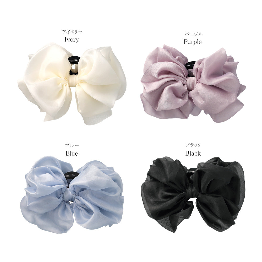 Large Shimmering Bow Hair Claw