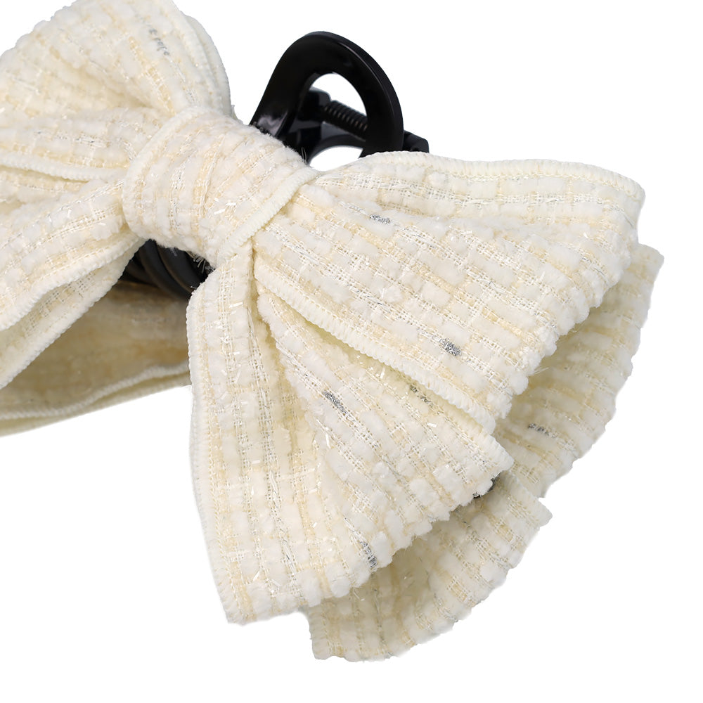 Big Tweed Bow Hair Claw