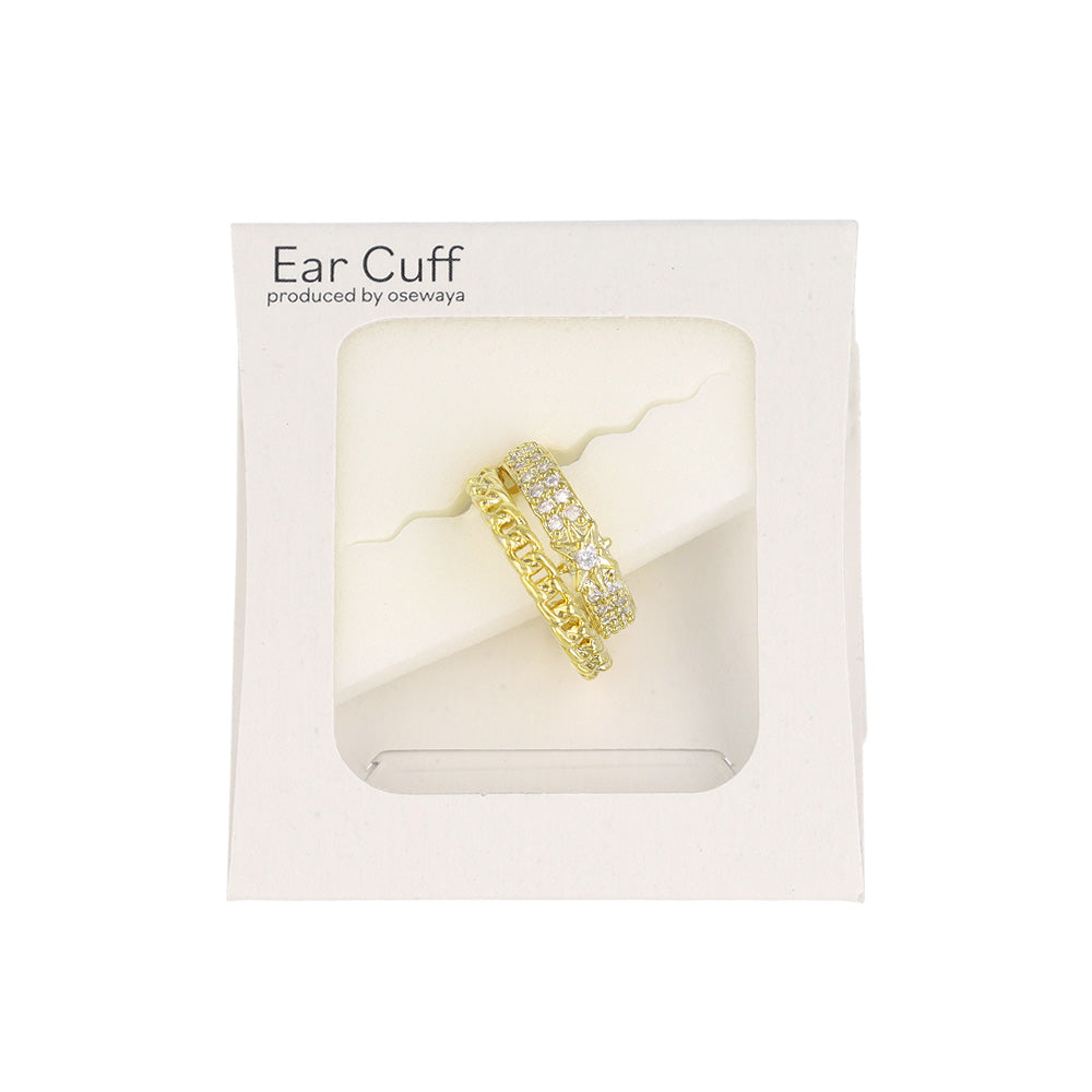 Mixed Double Strand Ear Cuff