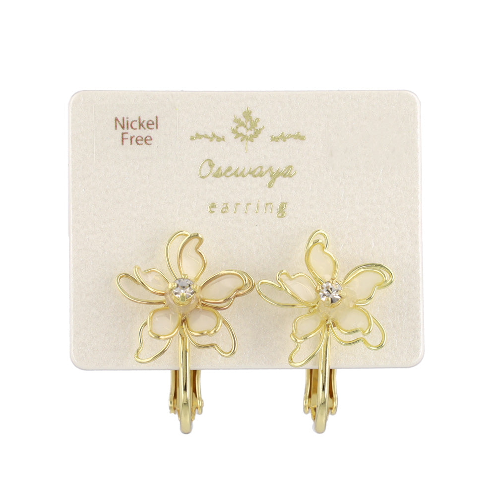 Layered Wire Flower Clip Ons